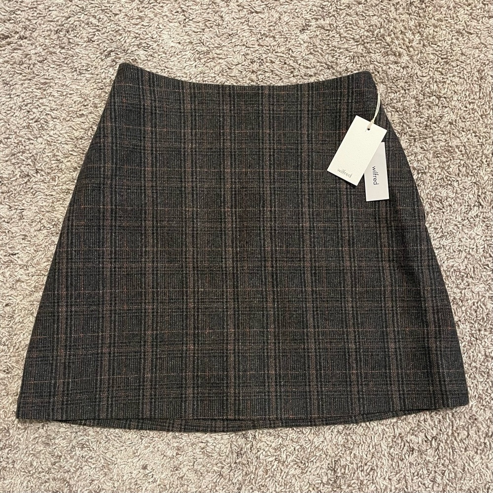 Aritzia Wilfred Renee Plaid Mini Skirt (Wool & Cashmere)